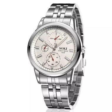 SOKI NEPTUNE - Jam tangan pria arloji pria business sporty men's watch WHITE