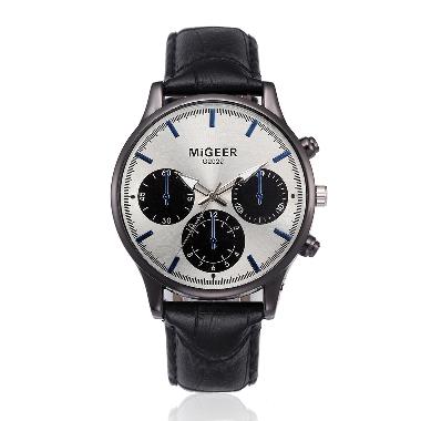 MIGEER ORION Jam tangan pria arloji pria sporty men's watch - FREE BOX WHITE-BLACK-BLACK STRAP
