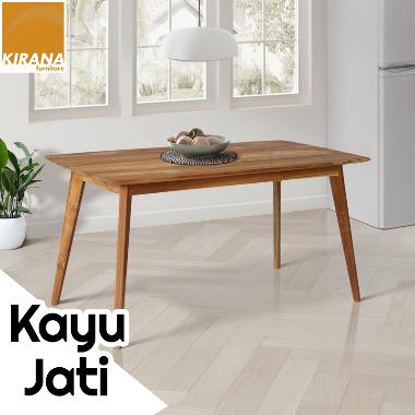 FULL KAYU JATI - Kirana Furniture Meja Makan / Meja Kerja - Calvin Meja Makan George