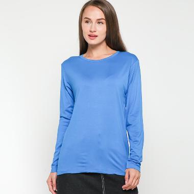 VM Kaos Panjang Polos Basic Wanita L birumuda