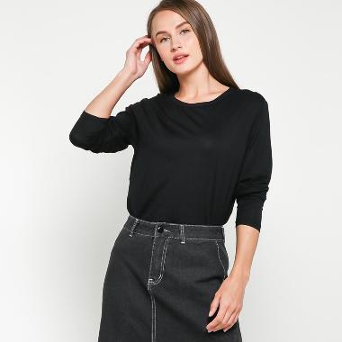 VM Kaos Panjang Polos Basic Wanita L hitam