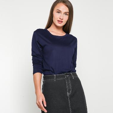 VM Kaos Panjang Polos Basic Wanita M navyblue