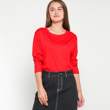 VM Kaos Panjang Polos Basic Wanita XL merah