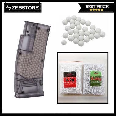 ZEB Ball Bullet BB AEG ICS Peluru Plastik - White [6 mm] - White