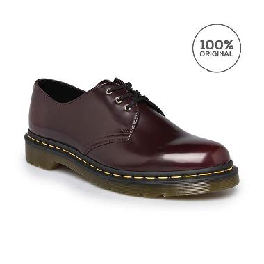 Dr. Martens Vegan 1461 Cherry Red Oxford Rub Off Sepatu Boot Pria [14046601] 12 Cherry Red