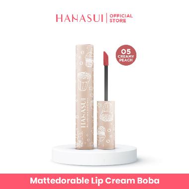 Hanasui Mattedorable Lip Cream Boba 4gr 05 Creamy Peach