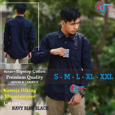HalaQoh | KEMEJA OUTDOOR HIKING MOUNTAINGEER TERBARU | KEMEJA PDL BAHAN PREMIUM LENGAN PANJANG Biru