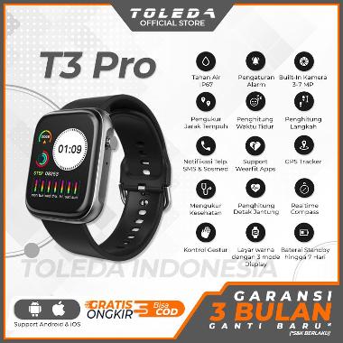 Toleda TLW T3 Pro Original 100% Smartwatch Hitam