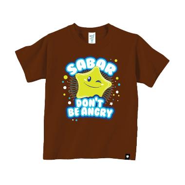 Afrakids AF127 Kaos Anak Muslim - Sabar Dont Be Angry - Coklat