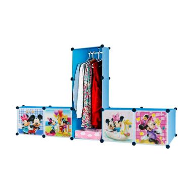 TupperCabinet Motif Mickey Type 7 3 Biru Lemari Pakaian 4 Pintu 3 Kotak 1