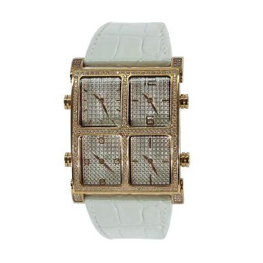 Alexandre Christie 141271 Analog Model Permata Tali Kulit Jam Tangan 