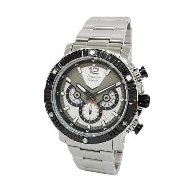 Alexandre Christie 1430071 Chronograph Jam Tangan Pria - Silver Hitam