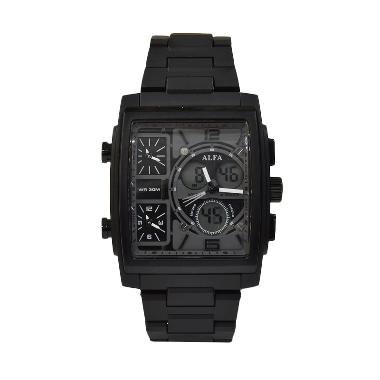 Jual Alfa AD2-880054BLK Jam Tangan Pria 4 Time - Hitam 