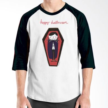 Jual Ordinal Happy Halloween 13 Raglan Putih Hitam Kaos Pr   ia Online