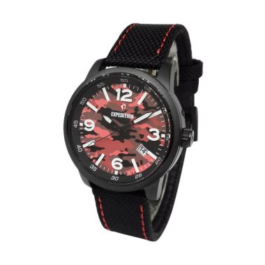 Expedition 6671MDNIPRE Black Red Jam Tangan Pria