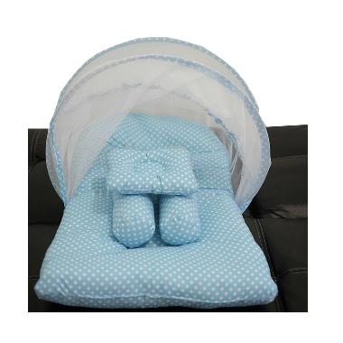 Babybess Polka Baby Kasur Lipat Kelambu - Blue
