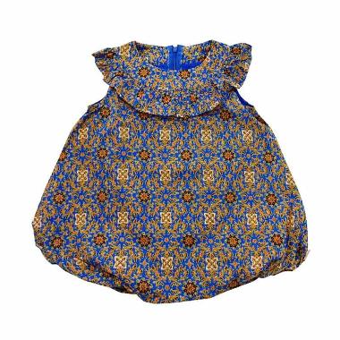 Babylon Estrela Rok Balon Batik Baju Anak Perempuan - Blue