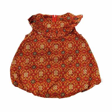 Babylon Estrela Rok Balon Batik Baju Anak Perempuan - Red