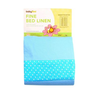 Babybee Fitted Bed Sheet Blue Polka ...