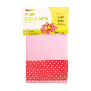 Babybee Fitted Bed Sheet Pink Polka ...