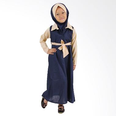 Baju Yuli Baju Muslim Perempuan Semi Formal Gamis Anak - Navy Blue