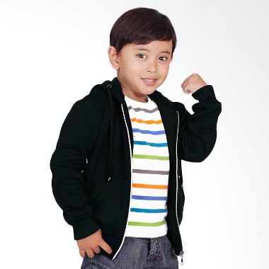 Baju Yuli Jaket Anak Hoodie Zipper Polos Simple dan Elegan - Hitam