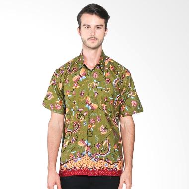 Batik Distro K7866 Motif Kupu Warna Kemeja Pria - Hijau