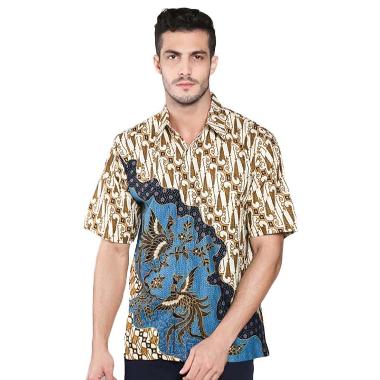 Batik Distro K7924 Parang Gambar Kemeja Pria - Biru