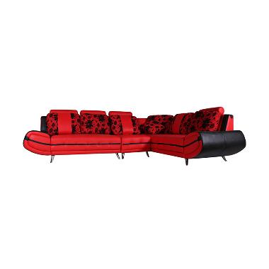 Best Furniture Wellington's L 888 21S Mirage Merah Hitam Sofa