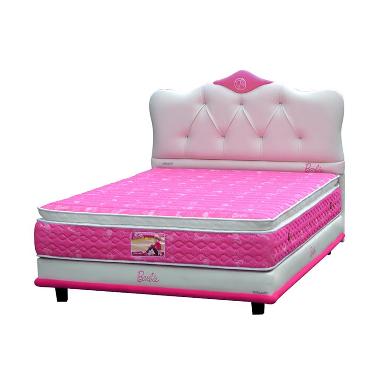 Bigland Barbie Luxe Pillow Top Set Springbed [Full Set/180 x 200 cm/Khusus Jabodetabek] White