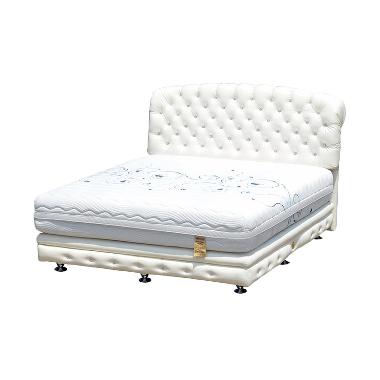 Bigland Las Vegas Hotel Platinum Bed Series Set Springbed [Full Set/180 x 200 cm/Khusus Jabodetabek] White