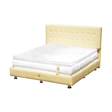 Bigland Los Angeles Hotel Platinum Bed Series Set Springbed [Full Set/180 x 200 cm/Khusus Jabodetabek] White