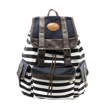 Brush Egg Troos Bag Korea Style Casual Stripe A0471 Tas Ransel