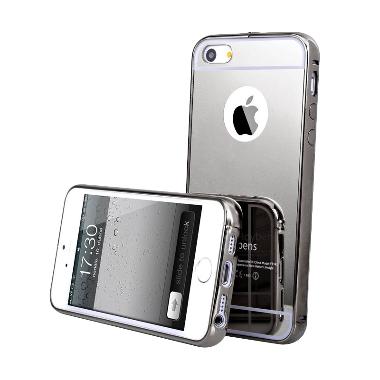 Bumper Mirror Alumunium Metal Sliding Hardcase Casing for iPhone 4/4S/4G - Hitam