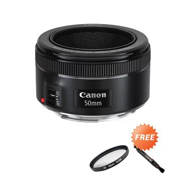 Canon EF 50mm f/1.8 STM Lensa Kamera + Free UV Filter 49mm + Lenspen