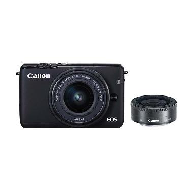 Canon EOS M10 Kit EF-M 15-45mm Black Kamera Mirrorless + Canon 22mm