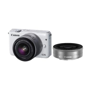 Canon EOS M10 Putih EF-M 15-45mm + EF-M 22mm Putih