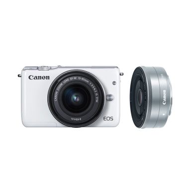 Canon EOS M10 Kit EF-M15-45mm & EF-M22mm - White