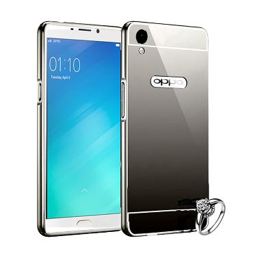 Case Aluminium Bumper with Mirror Slide Casing for Oppo Neo 9 - Hitam