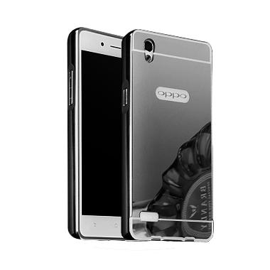 Case Bumper Metal Back Case Sliding Casing for Oppo F1 - Black