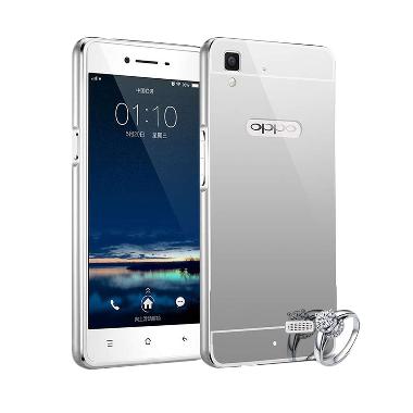 Case Bumper Metal Sliding Backcase Casing for Oppo Neo 7 - Silver