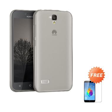 Case Ultra Thin Softcase Casing for Huawei Honor 3c - Abu-abu + Free Tempered