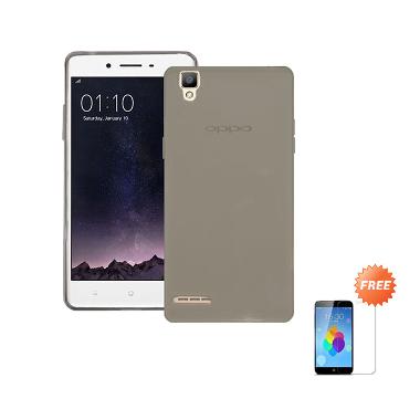 Case Ultra Thin Softcase for Oppo F ... abu + Free Tempered Glass
