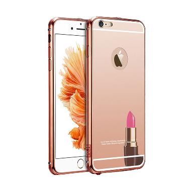 Case Bumper Metal + Backcase Sliding Casing for iPhone 6 6S Plus 5.5 Inch - Rose