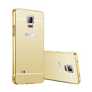 Case Mirror Aluminium Bumper Casing for Samsung Galaxy Note 4 - Gold