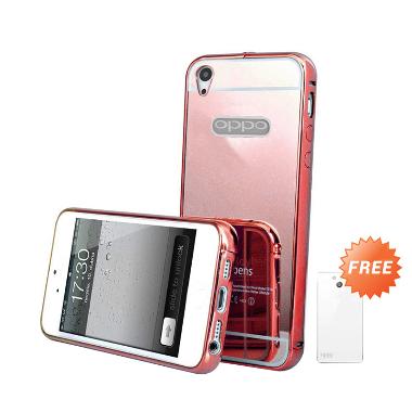 Case Mirror Bumper Casing for OPPO Mirror 5S or A51T - Rose Gold + Free Ultrathin