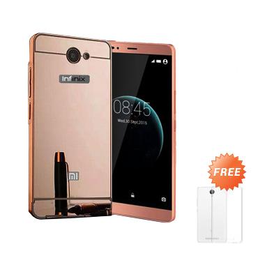 Case Mirror Bumper Sliding Casing for Infinix Note 2 X600 - Rose Gold + Free Ultra