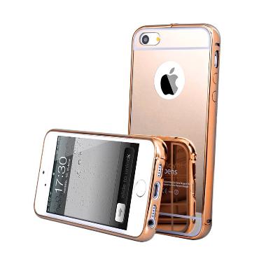 Case Aluminium Bumper Mirror Slide Casing for iPhone 5G - Rose Gold