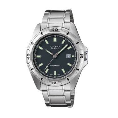 CASIO MTP-1244D-8A Silver Black Jam Tangan Pria