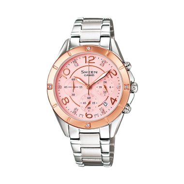 Casio Sheen SHE-5021SG-4A Silver Pink Jam Tangan Wanita